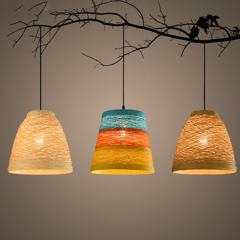 Rattan ball pendant lamp