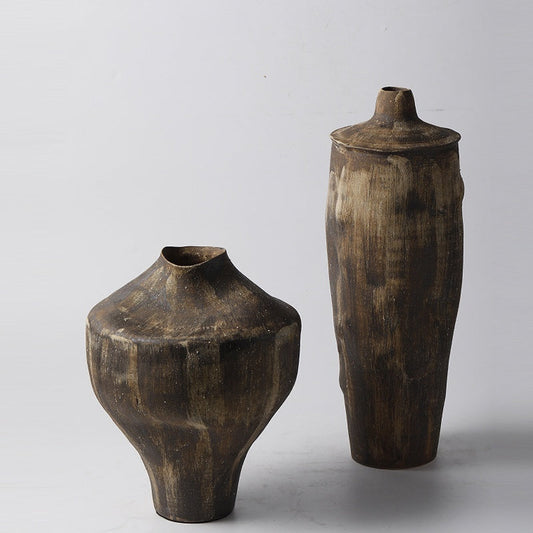 Ceramic vase in a Japandi-style interior